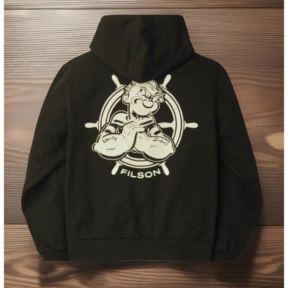 Filson X Popeye Limited Edition Hoodie 90th anniversary USA Made Mens Small Rare - Picture 10 of 11